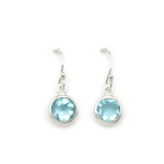 Χειροποίητα Ασημένια Σκουλαρίκια με Blue Topaz