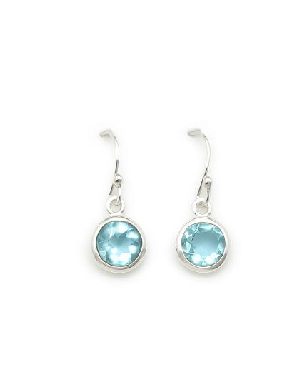 Χειροποίητα Ασημένια Σκουλαρίκια με Blue Topaz