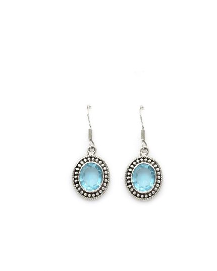 Χειροποίητα Σκουλαρίκια από Ασήμι 925 με Blue Topaz