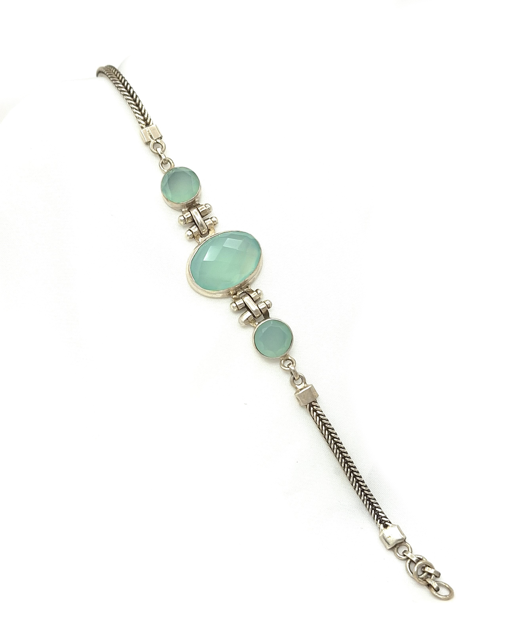 Handmade Sterling Silver Bracelet with Chalcedony Handmade Sterling Silver Bracelet with Chalcedony