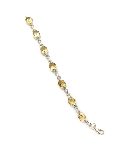 Handmade Sterling Silver Bracelet with Citrines