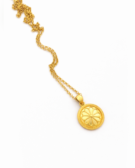 Handmade Gold Plated Sterling Silver 925 Rosette Pendant