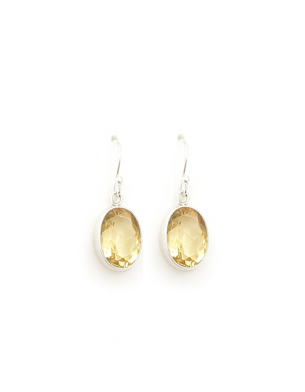 Handmade Sterling Silver 925 Earrings with Citrine