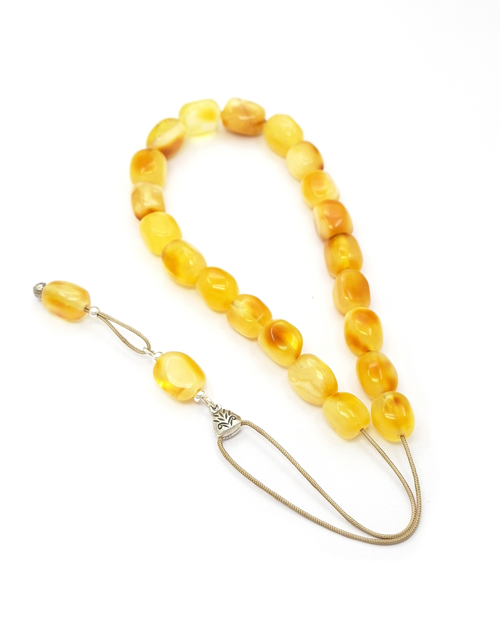 Komboloi Made of Genuine Royal Baltic Amber – Rough Cut Beads & Sterling Silver 925 Komboloi Made of Genuine Royal Baltic Amber – Rough Cut Beads & Sterling Silver 925