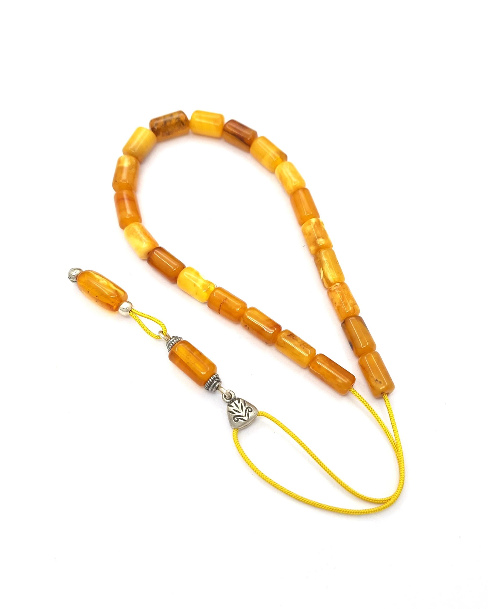Handmade komboloi from genuine Baltic amber with sterling silver 925 Handmade komboloi from genuine Baltic amber with sterling silver 925
