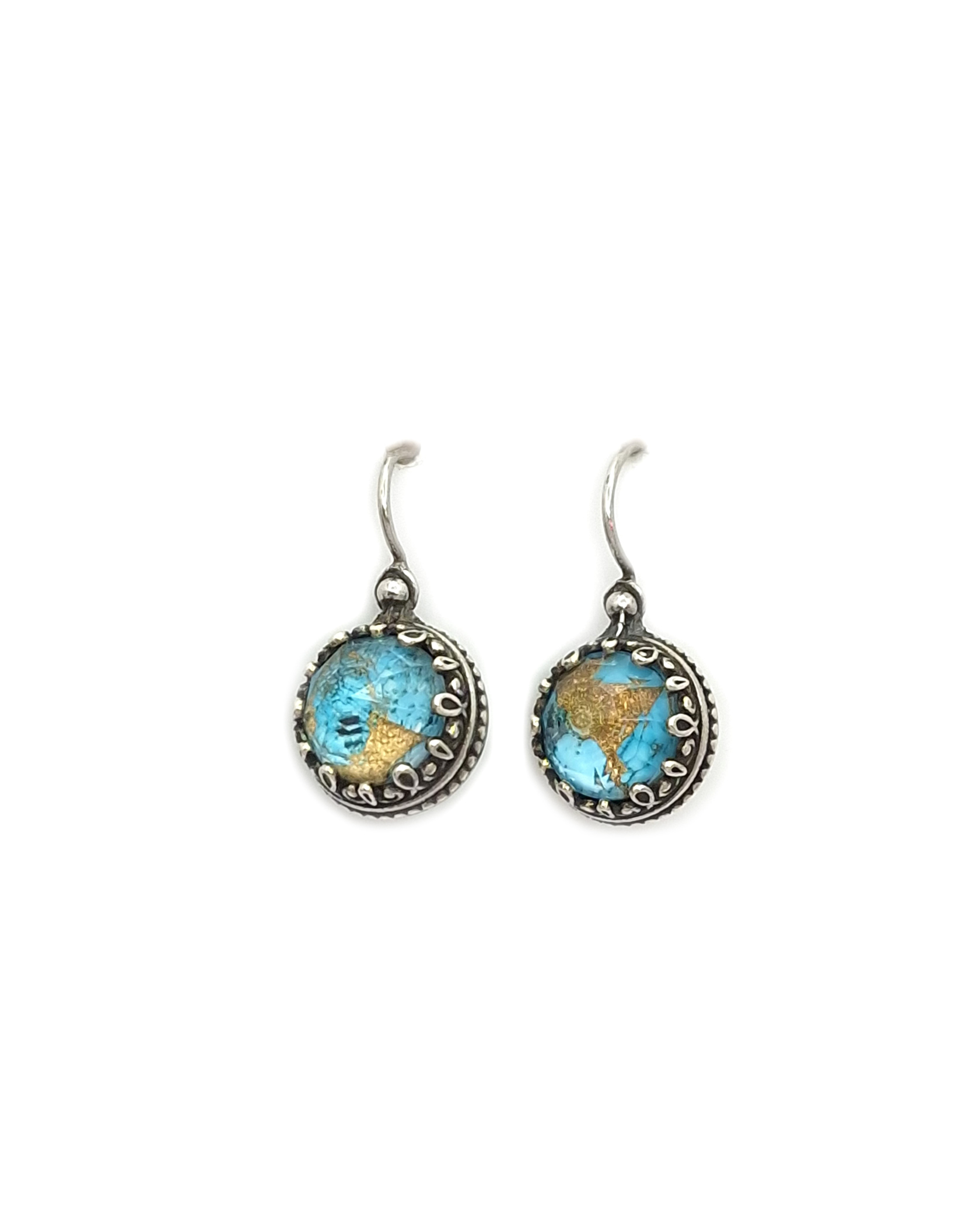 Βυζαντινά σκουλαρίκια με Copper Turquoise και ασήμι 925 | Ένα ταξίδι στο χρόνο Βυζαντινά σκουλαρίκια με Copper Turquoise και ασήμι 925 | Ένα ταξίδι στο χρόνο