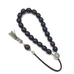 Handmade Collectible Komboloi with Vintage Egyptian “Masticha” Beads, Sterling Silver 925 & Silver Tassel
