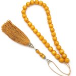 Handmade komboloi made of genuine Baltic amber with 925 sterling silver fittings