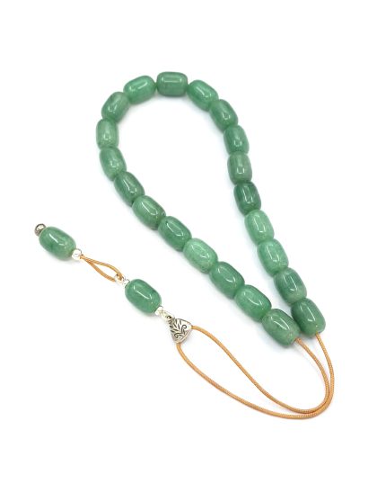 Handmade Komboloi Made of Natural Aventurine with Sterling Silver 925 